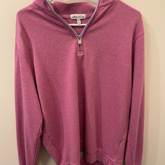 Peter Millar Magenta Men’s Pullover Quarter-Zip Size L - Picture 1 of 5